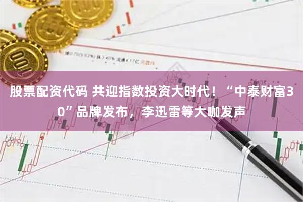 股票配资代码 共迎指数投资大时代!“中泰财富30”品牌发布,李迅雷等大咖发声